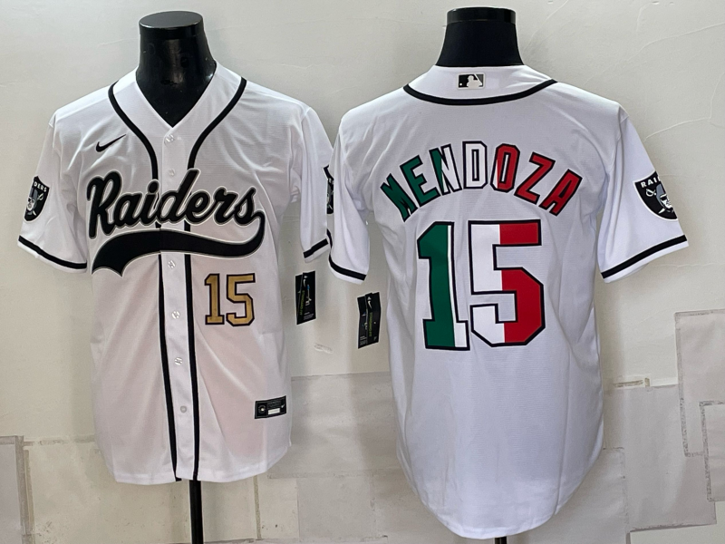 Men 2026 Oakland Raiders #15 Mendoza white Nike Limited NFL Jersey 093004->oakland raiders->NFL Jersey